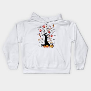 Cat Halloween Tree Pumpkin Gift Kids Hoodie